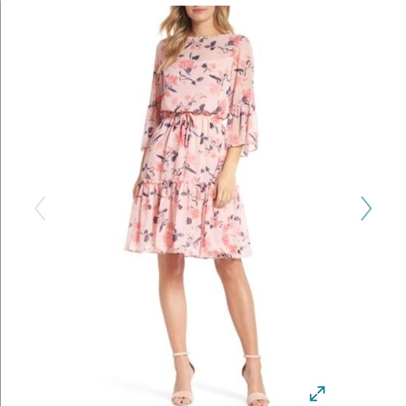 Eliza J Dresses & Skirts - Eliza J Floral Bell Sleeve Chiffon Spring Dress